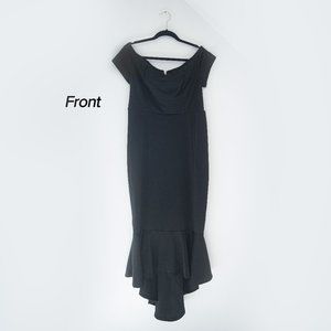 Fashion Hi-Low Off the shoulder Black Dress Size 12